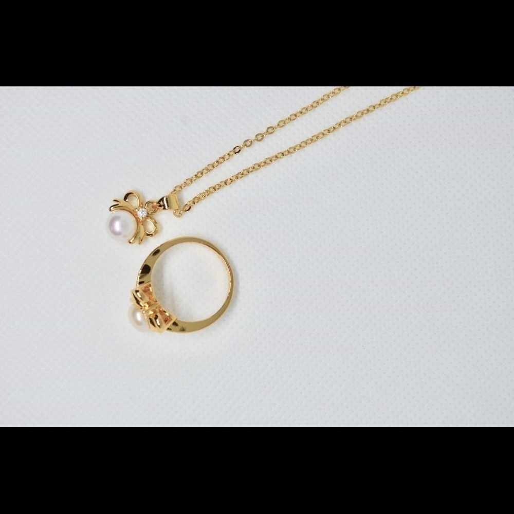 Genuine Pearl with gold setting NWOT